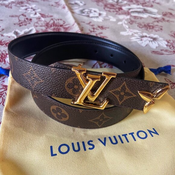 Louis Vuitton Monogram Reversible Belt 80cm / 32in Gold LV Buckle ✨ - Picture 1 of 7